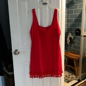 Red fringe lulus dress medium